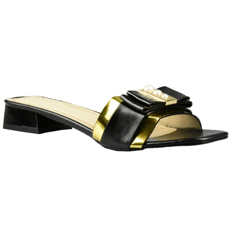 Latest Black Color Women Slipper Elegant Italian Women Sandals Shoe for Party African Wedding Low Heels Slip on Women Pumps Shoe
Latest Black Color Women Slipper Elegant Italian Women Sandals Shoe for Party African Wedding Low Heels Slip on Women Pumps Shoe