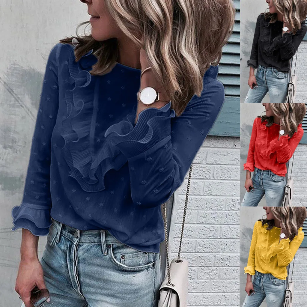 Women Lace Polka Dot Office Wear Elegant Casual daily O Neck Modis Shirt Long Sleeve Vogue autumn Women Clothes 2019#30
Women Lace Polka Dot Office Wear Elegant Casual daily O Neck Modis Shirt Long Sleeve Vogue autumn Women Clothes 2019#30