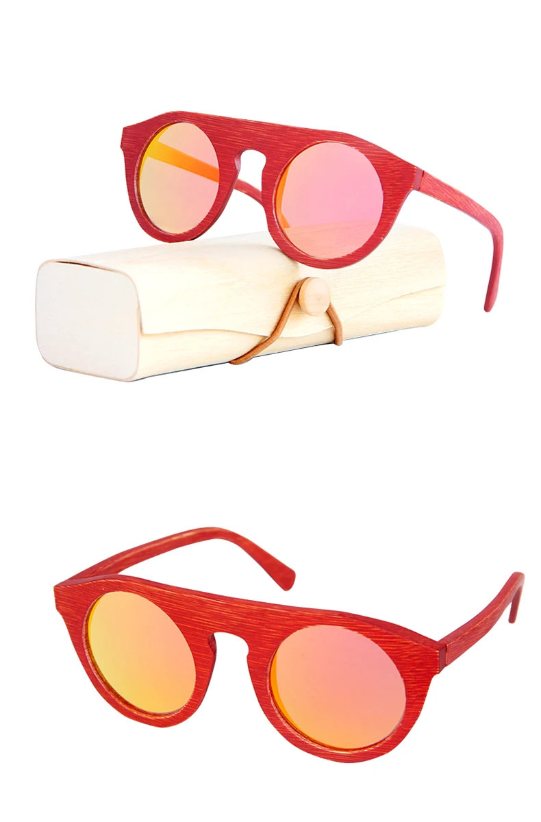 Bamboo Polarized sunglasses female women brand Red bamboo frame sun glasses Wooden Case Beach Anti-UV eyeglasses for Driving Bamboo Polarized sunglasses female women brand Red bamboo frame sun glasses Wooden Case Beach Anti-UV eyeglasses for Driving