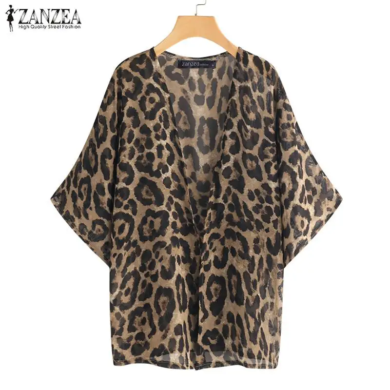 Summer Cardigan 2019 ZANZEA Women 3/4 Sleeve Leopared Kimono Floral Printed Tops Casual Beach Bikini Covers Up Blouse Shirt
Summer Cardigan 2019 ZANZEA Women 3/4 Sleeve Leopared Kimono Floral Printed Tops Casual Beach Bikini Covers Up Blouse Shirt