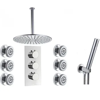 doccia 16"brass Round Shower Head Thermostatic Shower Set with 6pieces message spa body jets
doccia 16"brass Round Shower Head Thermostatic Shower Set with 6pieces message spa body jets