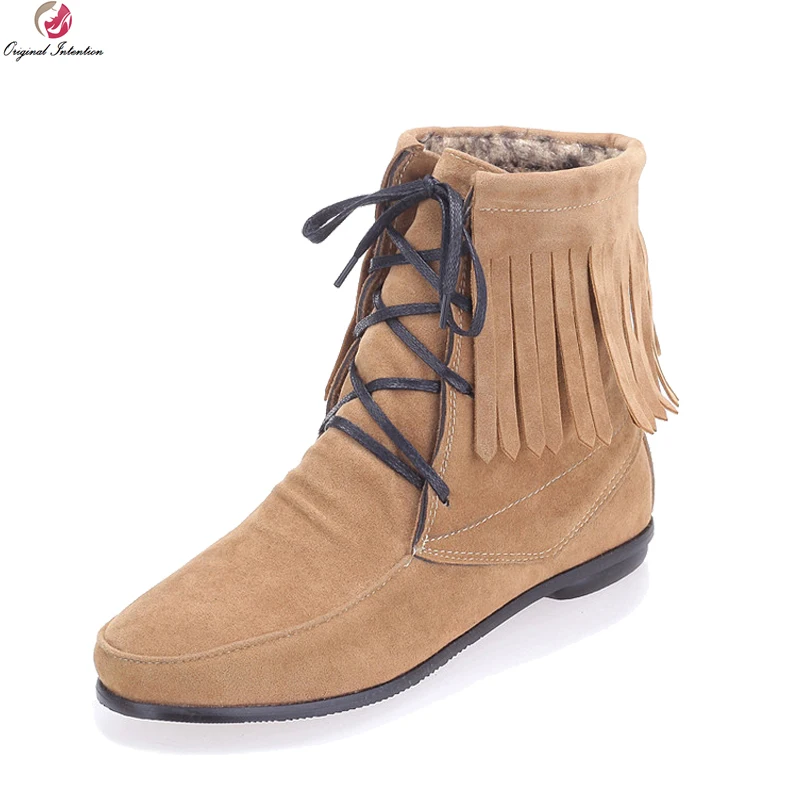 Original Intention Fashion Women Ankle Boots Elegant Round Toe Flat With Boots Black Brown Grey Red Shoes Woman US Size 4-15
Original Intention Fashion Women Ankle Boots Elegant Round Toe Flat With Boots Black Brown Grey Red Shoes Woman US Size 4-15