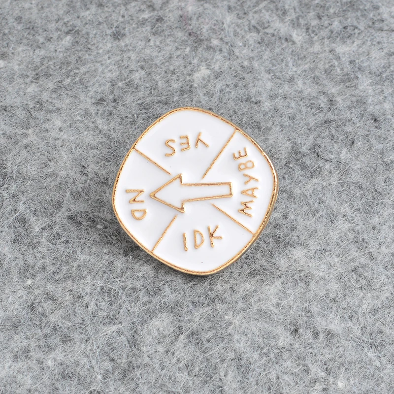 White Turntable Rotating Brooch "Yes, NO, IDK, MAYBE" Cartoon Spin Game Decision Enamel Pin Jacket Badge Jewelry Child Gift
White Turntable Rotating Brooch "Yes, NO, IDK, MAYBE" Cartoon Spin Game Decision Enamel Pin Jacket Badge Jewelry Child Gift