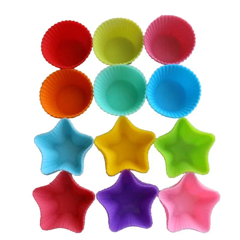 24Pcs/Set Colorful Round Star Shape Silicone Muffin Cupcake Mould Bakeware Maker Mold Tray Baking Hot Kitchen Baking Tools
24Pcs/Set Colorful Round Star Shape Silicone Muffin Cupcake Mould Bakeware Maker Mold Tray Baking Hot Kitchen Baking Tools