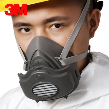 

3M 3200+20pcs Filters Half Face Dust Gas Mask KN95 Respirator Safety Protective Mask Anti Dust Anti Organic Vapors PM2.5 Fog