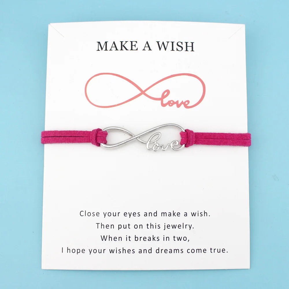 Регулируемые браслеты для подружек невесты с карточкой и надписью Make a Wish |