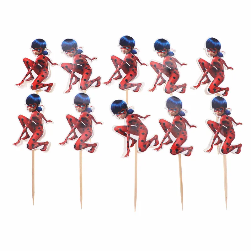 10Pcs/Lot Cartoon Figure Ladybug Them Red Cupcake Topper Acrylic Birthday Party Decorations Kids Children's Day Supplies
10Pcs/Lot Cartoon Figure Ladybug Them Red Cupcake Topper Acrylic Birthday Party Decorations Kids Children's Day Supplies