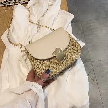 Fashion Ladies Flap Bag Designer Handbags Women Bags 2019 Solid Knitted Straw Small Clutch Gold Chain Girls Crossbody Bags
Fashion Ladies Flap Bag Designer Handbags Women Bags 2019 Solid Knitted Straw Small Clutch Gold Chain Girls Crossbody Bags