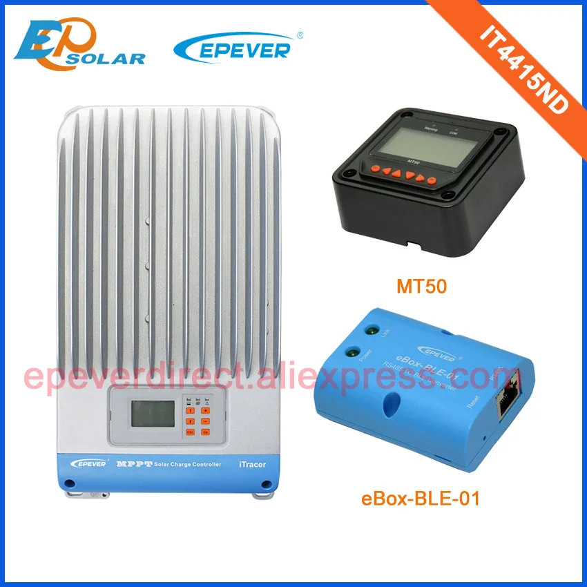 mppt solar battery charger controller 45A 45Amp IT4415ND with black MT50 and BLE function box from factory direct supply
mppt solar battery charger controller 45A 45Amp IT4415ND with black MT50 and BLE function box from factory direct supply