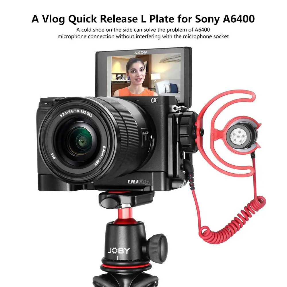Yiwa Vlog Vertical L Type Plate Handle Grip Arca Quick Release Camera Bracket Holder with Mic Cold Shoe Mount for Sony A6400
Yiwa Vlog Vertical L Type Plate Handle Grip Arca Quick Release Camera Bracket Holder with Mic Cold Shoe Mount for Sony A6400