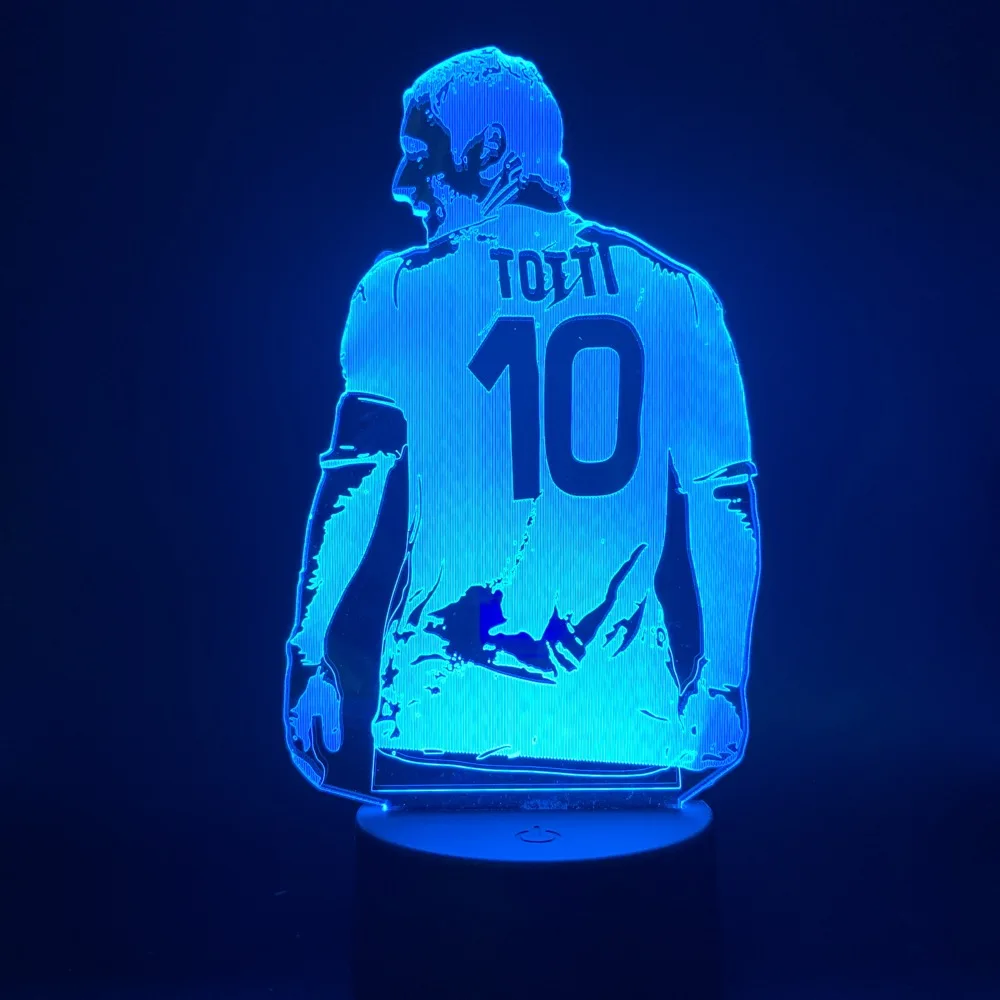 Football Player Francesco Totti Back View Figure Led Night Light for Office Room Decoration Gift for Boyfriend Boys Table Lamp
Football Player Francesco Totti Back View Figure Led Night Light for Office Room Decoration Gift for Boyfriend Boys Table Lamp