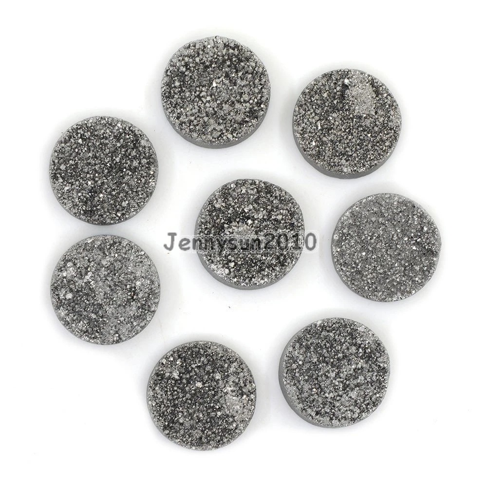 18mm Metallic Silver (No Hole) Druzy Quartz Ag-ate Flat Back Connector Round Cabochon Beads Jewelry 10 Pcs /Pack
18mm Metallic Silver (No Hole) Druzy Quartz Ag-ate Flat Back Connector Round Cabochon Beads Jewelry 10 Pcs /Pack