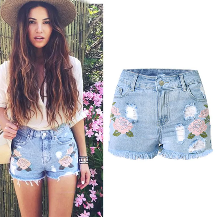 2018 women clothing 3D rose embroidery high waist slim washed denim shorts Female fashion prairie chic cotton short jeans T068#
2018 women clothing 3D rose embroidery high waist slim washed denim shorts Female fashion prairie chic cotton short jeans T068#