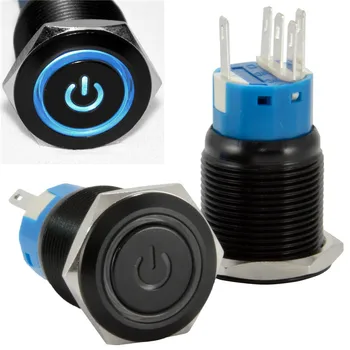 19mm 12V Latching Push Button Power Switch Black Metal LED Waterproof Self-locking button switch
19mm 12V Latching Push Button Power Switch Black Metal LED Waterproof Self-locking button switch