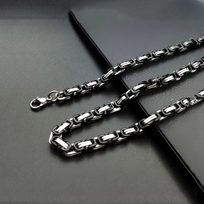 5mm Black Silver color Chain Byzantine or Bracelet Stainless Steel Chain Boys Mens Necklace Jewelry Gift 55cm
5mm Black Silver color Chain Byzantine or Bracelet Stainless Steel Chain Boys Mens Necklace Jewelry Gift 55cm