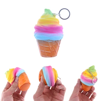 

Rainbow Ice Cream Jumbo Squishy Super Slow Rising Kawaii Bread Bun Cake Sweet Charm Scented Kid Antistress Toy Gift