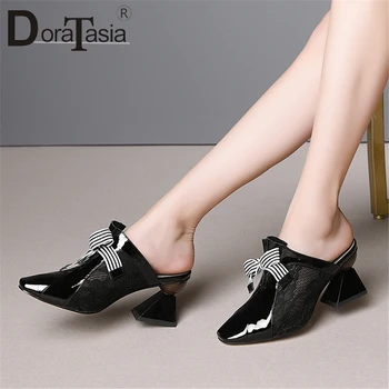 DORATASIA 2019 Fashion Natural Leather Shoes Mules Women Summer Lace Mesh High Heels Slippers Women Shoes Woman Big Size 33-43
DORATASIA 2019 Fashion Natural Leather Shoes Mules Women Summer Lace Mesh High Heels Slippers Women Shoes Woman Big Size 33-43