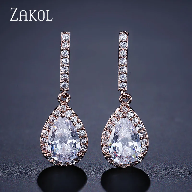 ZAKOL Eternity Big Teardrop Cubic Zirconia Micro Inlay Dangle Earring With Shiny Rose Gold Color For Girl Party FSEP086
ZAKOL Eternity Big Teardrop Cubic Zirconia Micro Inlay Dangle Earring With Shiny Rose Gold Color For Girl Party FSEP086