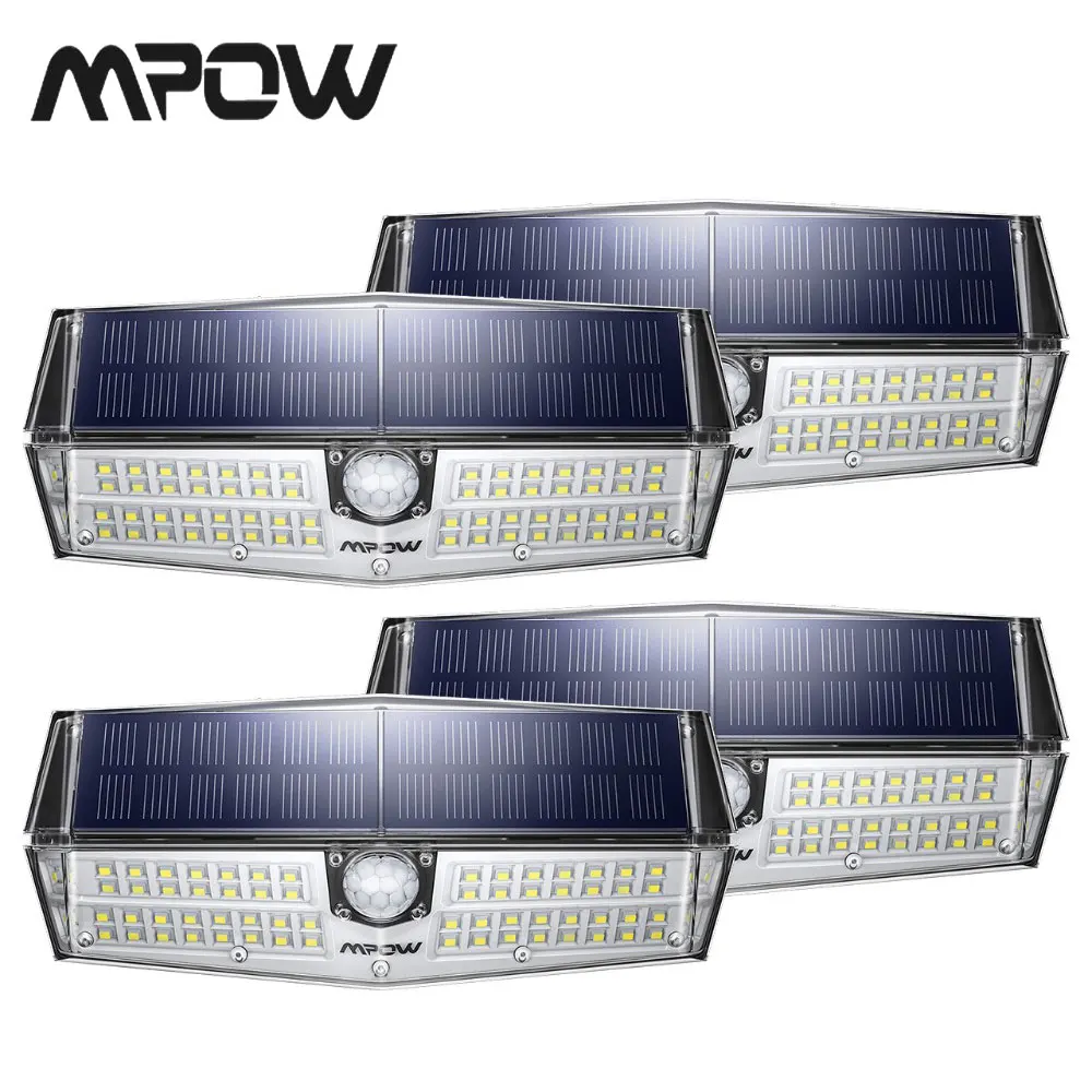 4 Pcs MPOW 30 LED Motion Sensor Solar Light Brighter Wider Lighting Powerful IP66 Waterproof Wall Lights Lampe Solaire Exterieur
4 Pcs MPOW 30 LED Motion Sensor Solar Light Brighter Wider Lighting Powerful IP66 Waterproof Wall Lights Lampe Solaire Exterieur