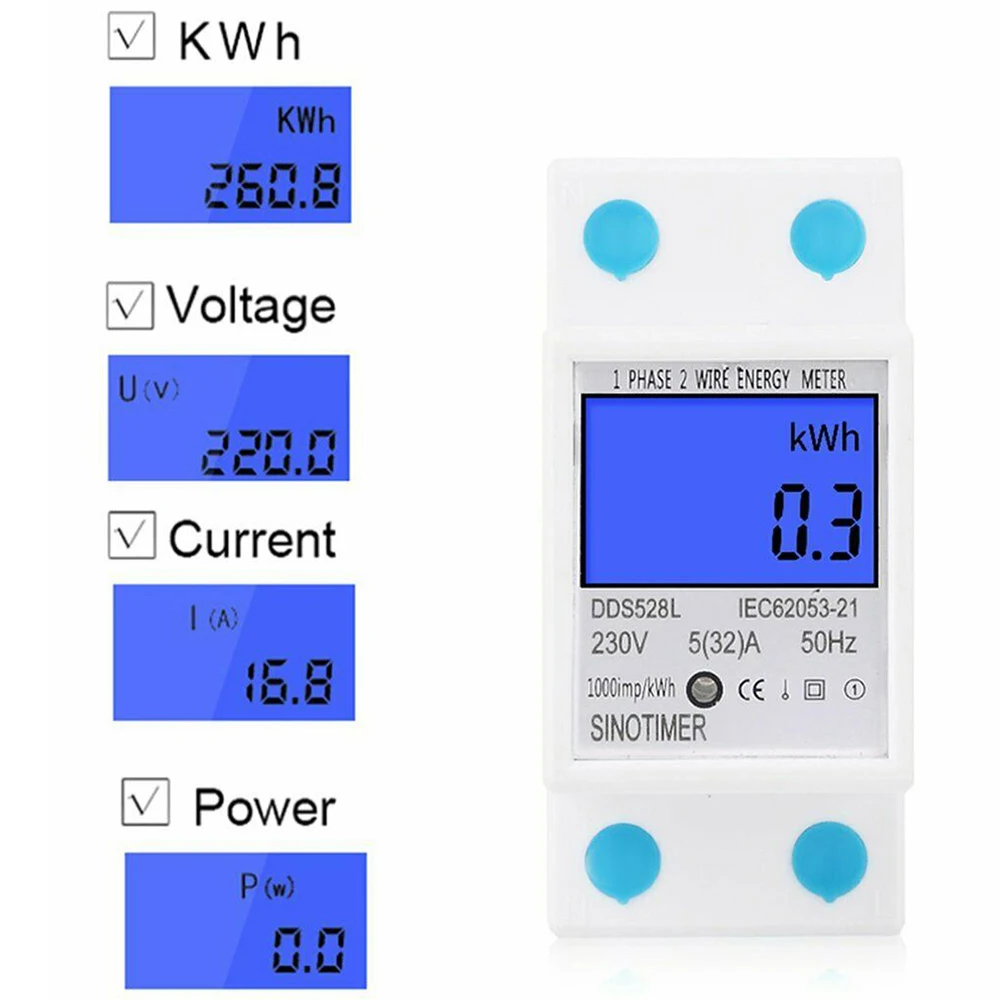 LCD Display Electricity Usage Monitor Power Meter EU Plug Home Energy Watt Volt Amps Wattage Consumption Analyzer
LCD Display Electricity Usage Monitor Power Meter EU Plug Home Energy Watt Volt Amps Wattage Consumption Analyzer