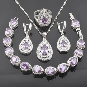 2020 New Band Purple Crystal Silver Color For Women Jewelry Sets Zirconia Bracelet Necklace Pendant Earrings Ring QS0335
2020 New Band Purple Crystal Silver Color For Women Jewelry Sets Zirconia Bracelet Necklace Pendant Earrings Ring QS0335