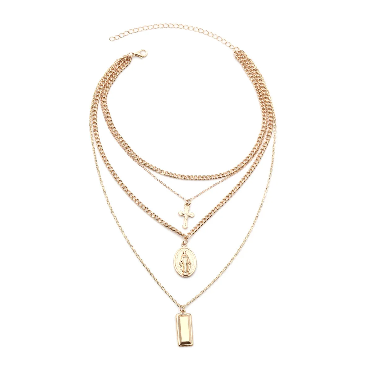 Retro Exaggerated Personality European Standard Accessories Alloy Virgin Cross Multi-layer Pendant Necklace CX624
Retro Exaggerated Personality European Standard Accessories Alloy Virgin Cross Multi-layer Pendant Necklace CX624