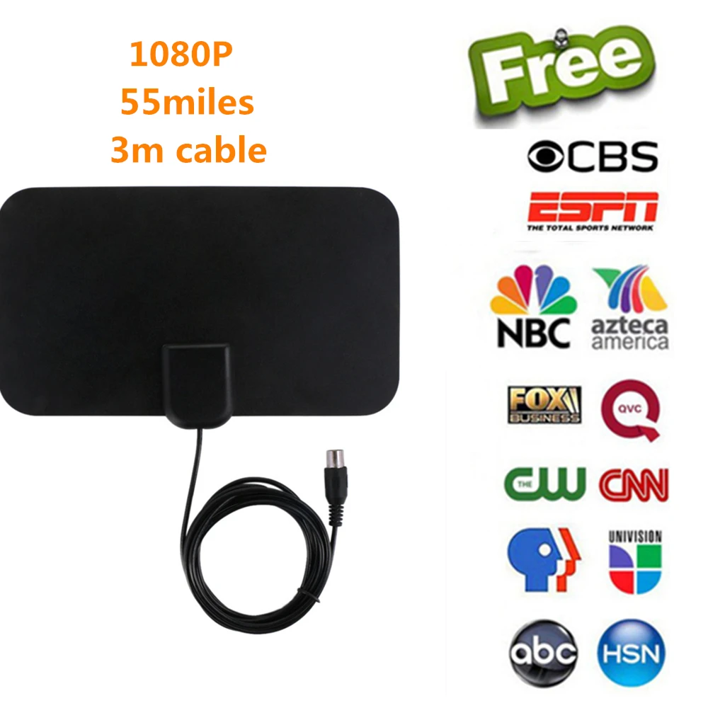 1080P HDTV 25DB High Gain HD TV DTV Box Digital Mini TV Antenna ATSC 55 Miles Television Aerial TV Surf HDTV Fox VHF UHF DVB-T2
1080P HDTV 25DB High Gain HD TV DTV Box Digital Mini TV Antenna ATSC 55 Miles Television Aerial TV Surf HDTV Fox VHF UHF DVB-T2