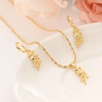 24 k Fine Gold GF rose flower Europe women Jewelry Sets Solid Gift Dubai pendant earrings diy charms Cabbage get rich
24 k Fine Gold GF rose flower Europe women Jewelry Sets Solid Gift Dubai pendant earrings diy charms Cabbage get rich