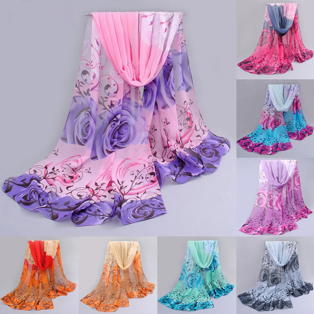 2017 Women Large Long Spring Autumn Chiffon Scarves Rose Pattern Gradient Color Scarf Wrap Shawl Soft Stole Wrap Scarves Bufanda
2017 Women Large Long Spring Autumn Chiffon Scarves Rose Pattern Gradient Color Scarf Wrap Shawl Soft Stole Wrap Scarves Bufanda