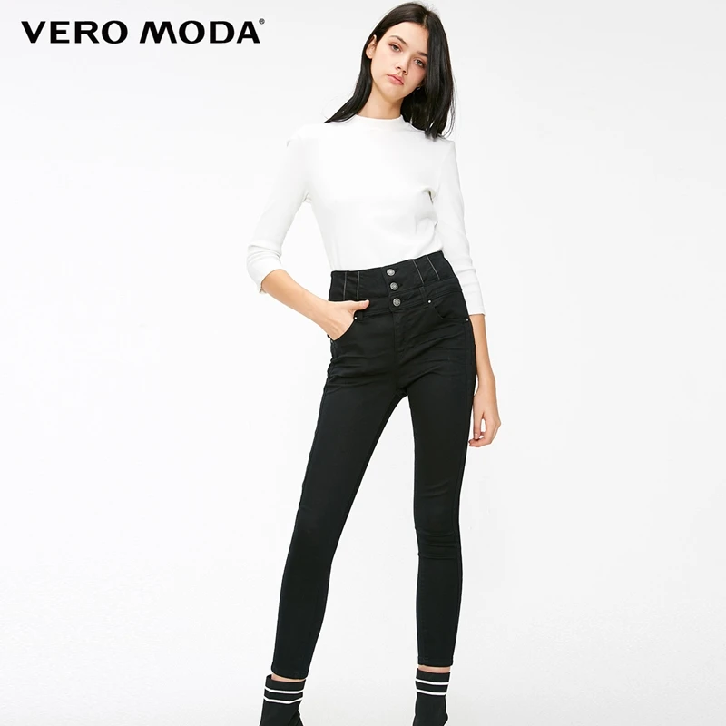 

Vero Moda 2019 New Women's Slim Fit Slight Stretch Spliced High Waist Skinny Jeans | 318349569