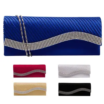 THINKTHENDO Fashion Women Satin Rhinestone Handbags Wedding Clutch Purse Evening Party Bag
THINKTHENDO Fashion Women Satin Rhinestone Handbags Wedding Clutch Purse Evening Party Bag