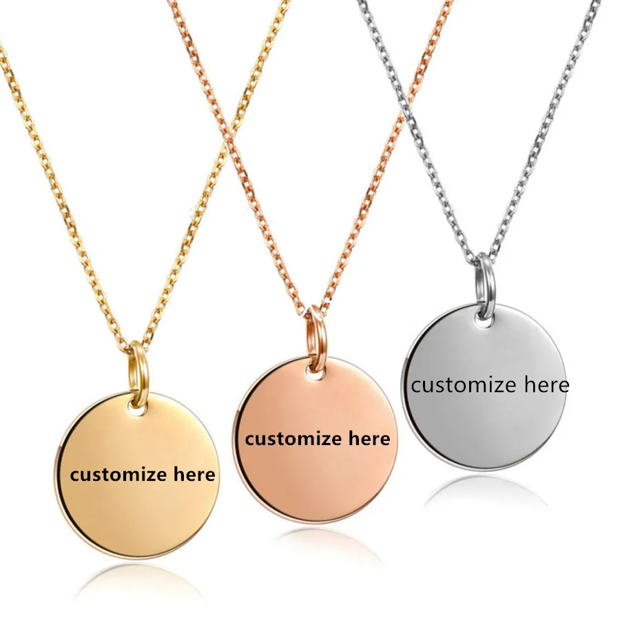 Women Steel Silver Gold Rose Gold Necklace & Pendant Engravable Necklaces with Round Customizable Charm Pendant Necklace
Women Steel Silver Gold Rose Gold Necklace & Pendant Engravable Necklaces with Round Customizable Charm Pendant Necklace
