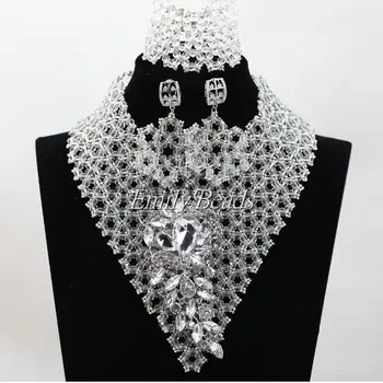 2016 Newest Clear White Nigerian African Wedding Women Crystal Beads Jewelry Set Indian Bridal Necklace Set Free Shipping ALJ366 
2016 Newest Clear White Nigerian African Wedding Women Crystal Beads Jewelry Set Indian Bridal Necklace Set Free Shipping ALJ366