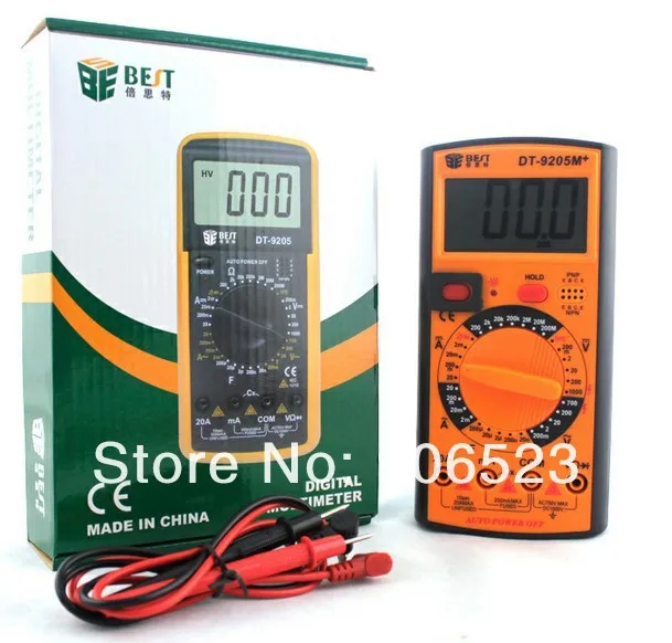 New DT9205M+ Digital LCD Multimeter with protect cover Electrical Meter AC DC Ohm Voltmeter Ohmmeter Ammeter datahold tester
New DT9205M+ Digital LCD Multimeter with protect cover Electrical Meter AC DC Ohm Voltmeter Ohmmeter Ammeter datahold tester