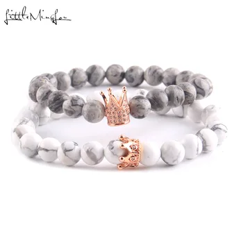 Luxury natural stone beads Couple Lovers bracelet Set CZ King Queen Crown Charm women yoga Bracelets Bangles for men jewelry
Luxury natural stone beads Couple Lovers bracelet Set CZ King Queen Crown Charm women yoga Bracelets Bangles for men jewelry