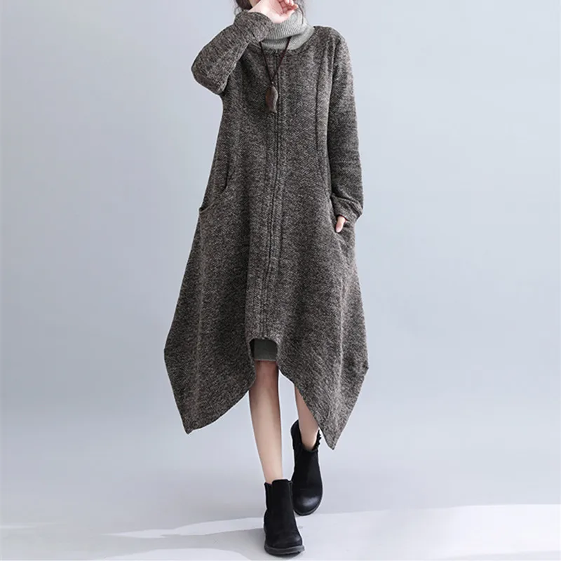 Johnature 2018 Winter Knitting Loose Long Irregular Joker Women Trench Coats New Solid Color Zippers Thin Korean Female Coats
Johnature 2018 Winter Knitting Loose Long Irregular Joker Women Trench Coats New Solid Color Zippers Thin Korean Female Coats