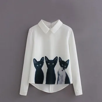Hot Selling Summer Women Blouses 3 Cats Blending Blouse Long Sleeve Turn Down Collar Tops Loose Casual Shirt -B5
Hot Selling Summer Women Blouses 3 Cats Blending Blouse Long Sleeve Turn Down Collar Tops Loose Casual Shirt -B5