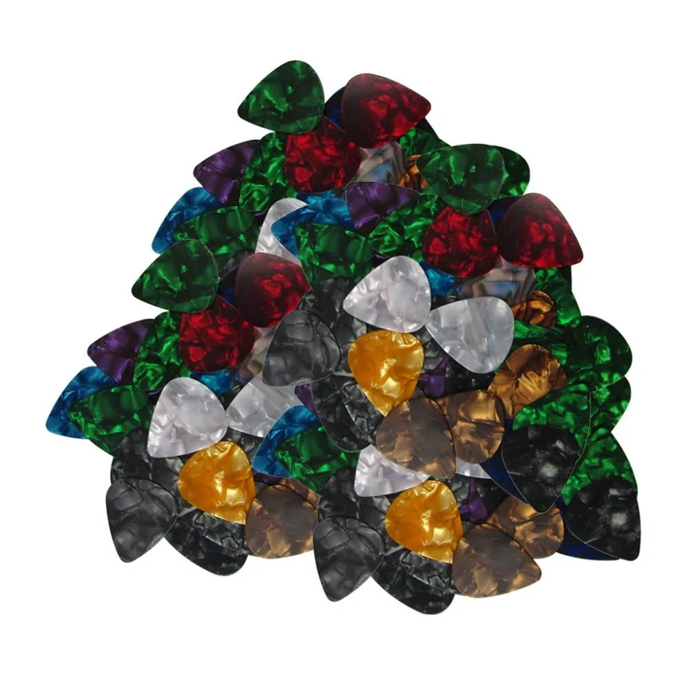 NEW 100Pcs/Pack Celluloid Guitar Picks Plectrums 0.46mm 0.71mm 0.96mm 1.2mm for Acoustic Electric Bass Guitar Accessories
NEW 100Pcs/Pack Celluloid Guitar Picks Plectrums 0.46mm 0.71mm 0.96mm 1.2mm for Acoustic Electric Bass Guitar Accessories