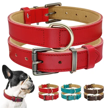 Luxury Real Leather Dog Collar Soft Padded Pet Collar perro Adjustable for Medium Large Dogs Labrador K9 Dog Walking Training
Luxury Real Leather Dog Collar Soft Padded Pet Collar perro Adjustable for Medium Large Dogs Labrador K9 Dog Walking Training