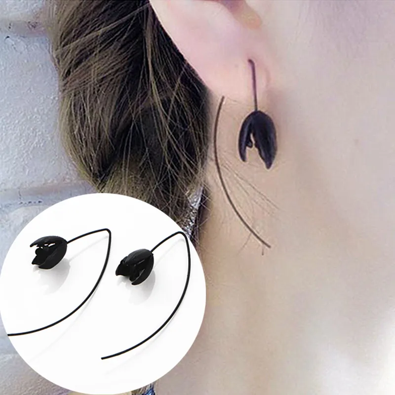 Simple Retro Black Flower Drop Dangle Earrings for Women Long Bone Korean Earrings Fashion Female Statement Jewelry Gift
Simple Retro Black Flower Drop Dangle Earrings for Women Long Bone Korean Earrings Fashion Female Statement Jewelry Gift
