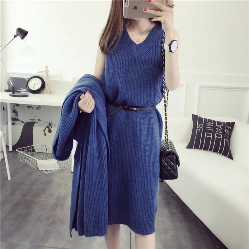 Womens Skirt Set Fashion 2018 Winter Knit Two Peice Set Warm Suits Sleeveless Midi Dress + Cardigans
Womens Skirt Set Fashion 2018 Winter Knit Two Peice Set Warm Suits Sleeveless Midi Dress + Cardigans