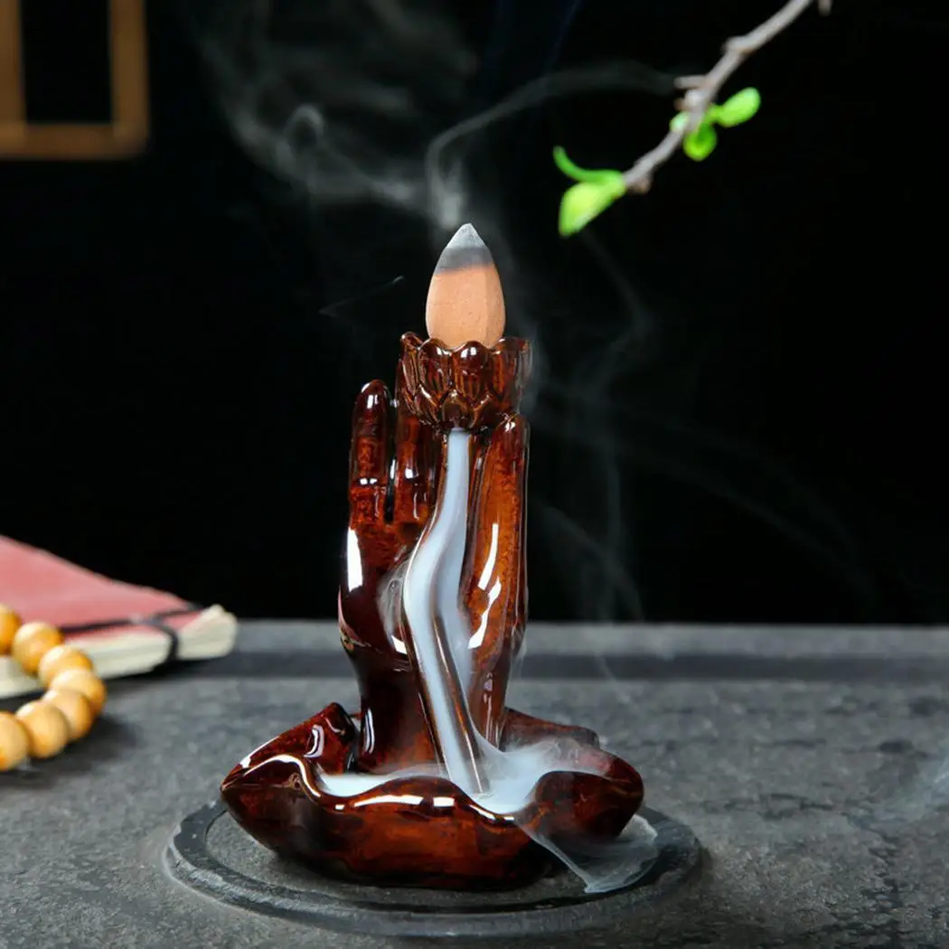 Ceramic Incense Burner Holder Hand Lotus Shape Smoke Stick Incense, Cone Incense, Coil Backflow Censer Holder
Ceramic Incense Burner Holder Hand Lotus Shape Smoke Stick Incense, Cone Incense, Coil Backflow Censer Holder