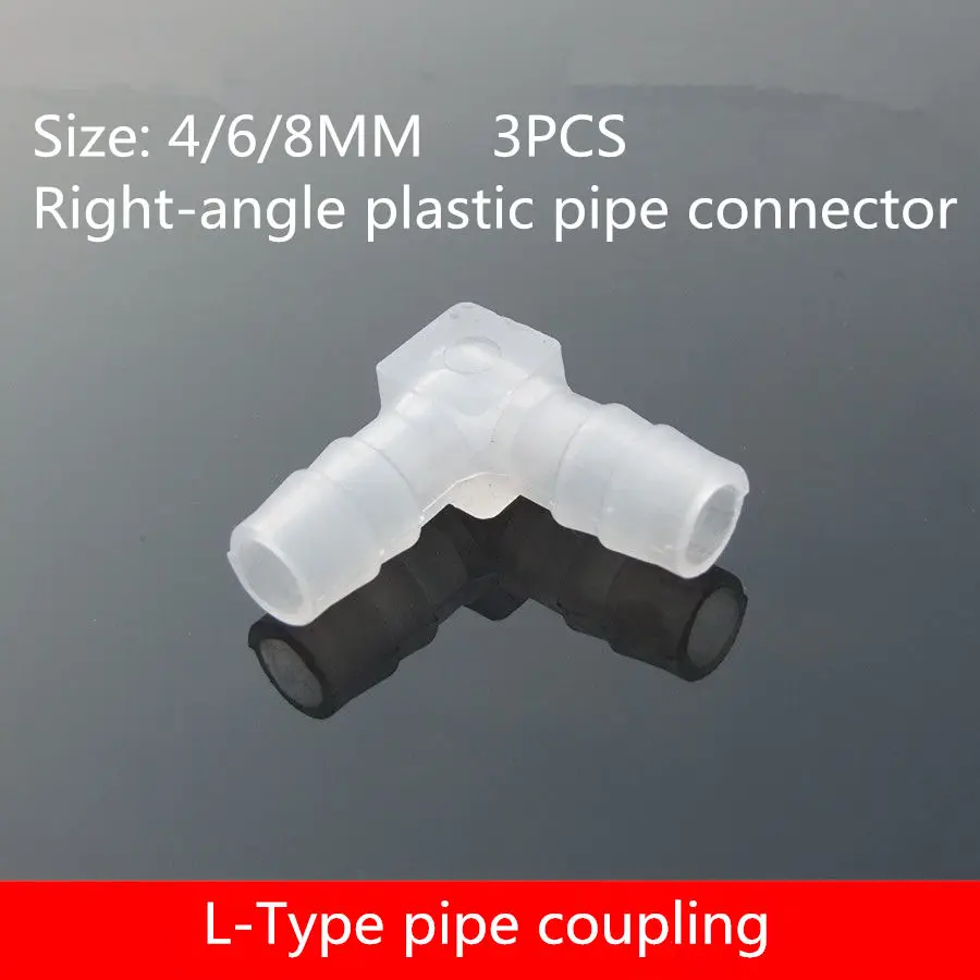 3PCS PC008 3 kinds L-Type pipe coupling 4/6/8MM Right-angle plastic pipe connector hose connector pipe fittings Adapter hose
3PCS PC008 3 kinds L-Type pipe coupling 4/6/8MM Right-angle plastic pipe connector hose connector pipe fittings Adapter hose