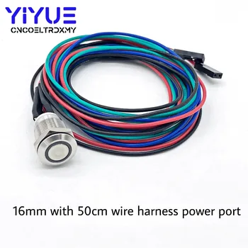 Metal Push Button Switch 16MM with LED light 5V with 50cm wire harness power port Self-reset
Metal Push Button Switch 16MM with LED light 5V with 50cm wire harness power port Self-reset