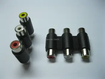 6 pcs 3 RCA Female Jack to 3 RCA Female Jack 3 Color