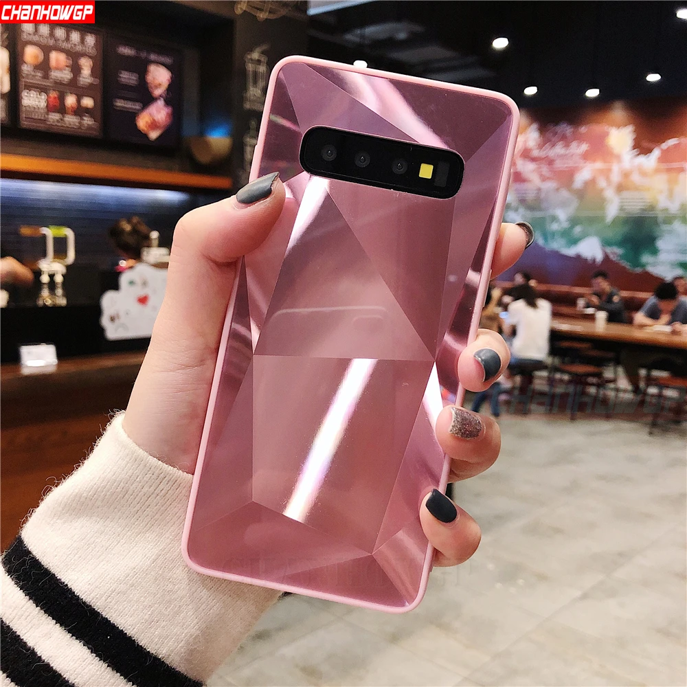 Зеркальный чехол со стразами для Samsung Galaxy S10 S9 S8 Plus S10e S7 Edge A9 A7 A6 A8 J4 J6 J8 2018 J3 J5 J7 A5 2017