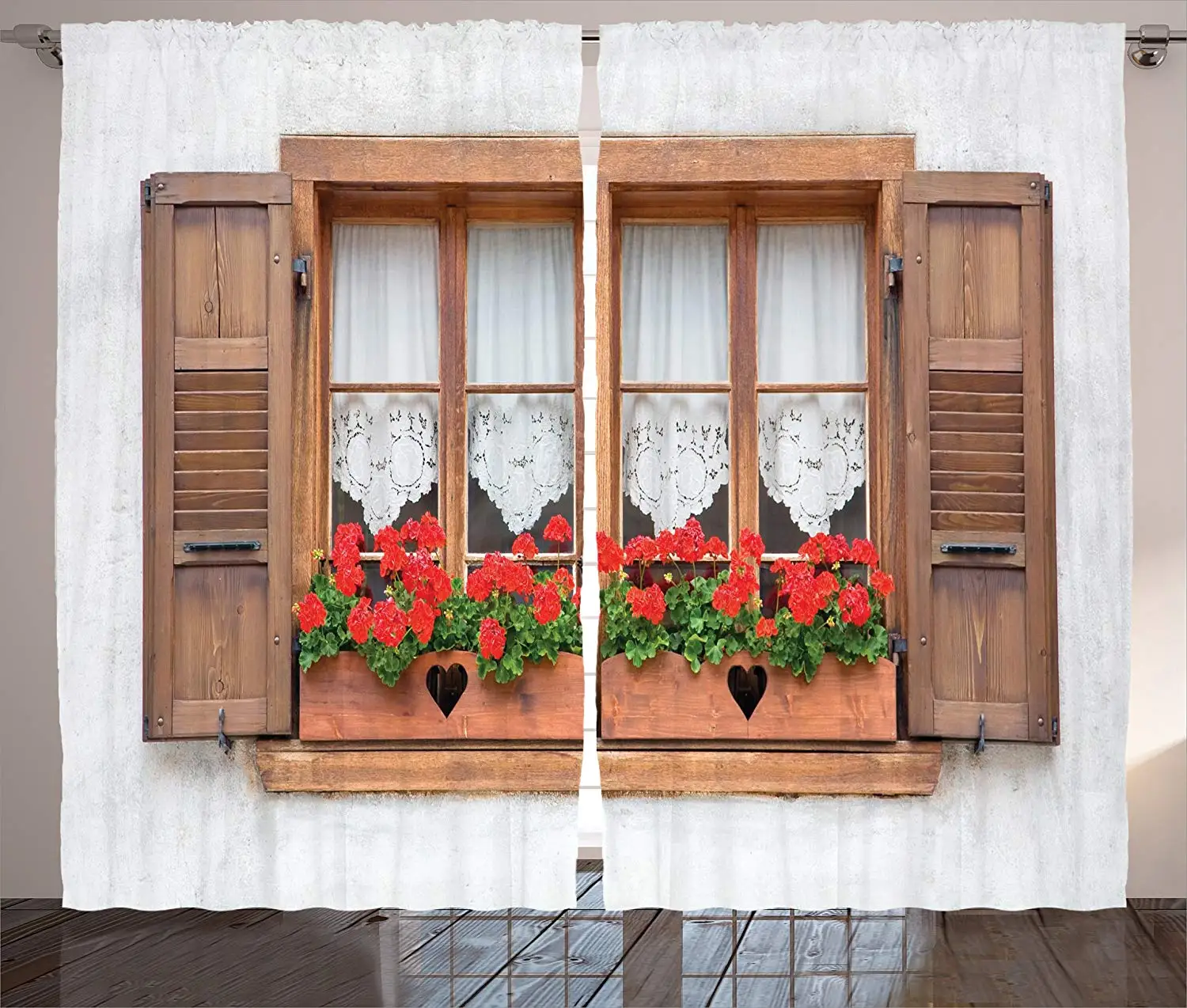 Shutters Curtains 2 Panel Set Print Old European Windows Shutters Flowers Pots Image Rurals Boho Living Room Bedroom inches Red
Shutters Curtains 2 Panel Set Print Old European Windows Shutters Flowers Pots Image Rurals Boho Living Room Bedroom inches Red