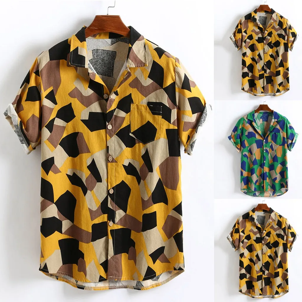 European yard Mens Printed Hawaiian Cotton Linen Loose Short Sleeve Casual Buttons T shirt40 Drop shipping
European yard Mens Printed Hawaiian Cotton Linen Loose Short Sleeve Casual Buttons T shirt40 Drop shipping
