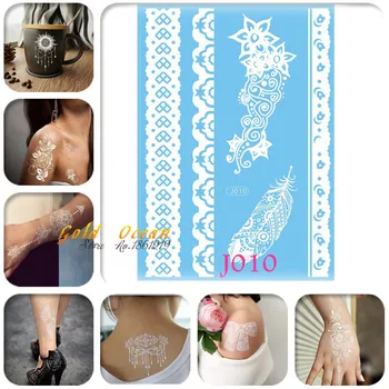 1PC White Metallic Temporary Tattoo Stickers Henna Paste GJ010 Large Lace Bracelet Jewel Pattern Peacock Feather Tattoo Wedding
1PC White Metallic Temporary Tattoo Stickers Henna Paste GJ010 Large Lace Bracelet Jewel Pattern Peacock Feather Tattoo Wedding