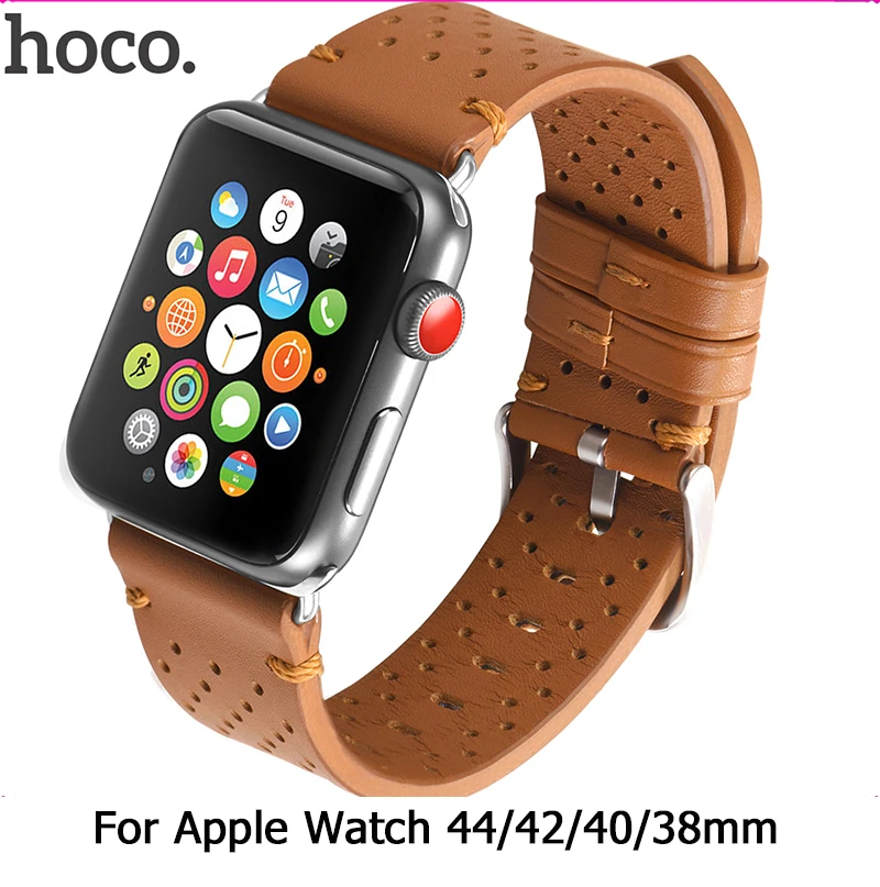 Ремешок для часов HOCO Apple Watch браслет из натуральной кожи с металлической пряжкой